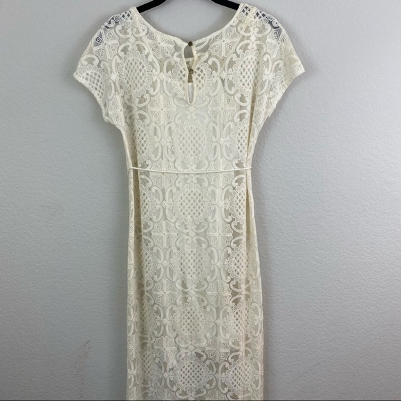 Anthropologie Lilka Bellflower Lace Maxi Dress Ivory XS - Picture 11 of 13